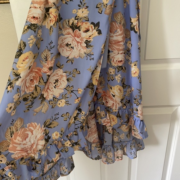 Floral Blue and Pink Dress - Picture 2 of 3